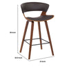 27 Inches Saddle Seat Leatherette Counter Stool Brown By Casagear Home BM236363