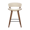 27 Inches Saddle Seat Leatherette Counter Stool Cream and Brown By Casagear Home BM236365