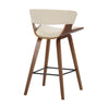 27 Inches Saddle Seat Leatherette Counter Stool Cream and Brown By Casagear Home BM236365