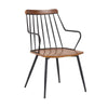 26 Inches Wooden Dining Chair with Windsor Back, Brown and Black By Casagear Home