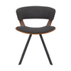 18 Inches Curved Padded Dining Chair with Angled Legs Brown and Black By Casagear Home BM236370