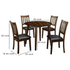 Wooden Dining Table with Ladder Back Style Chairs Set of 5 Brown By Casagear Home BM236574