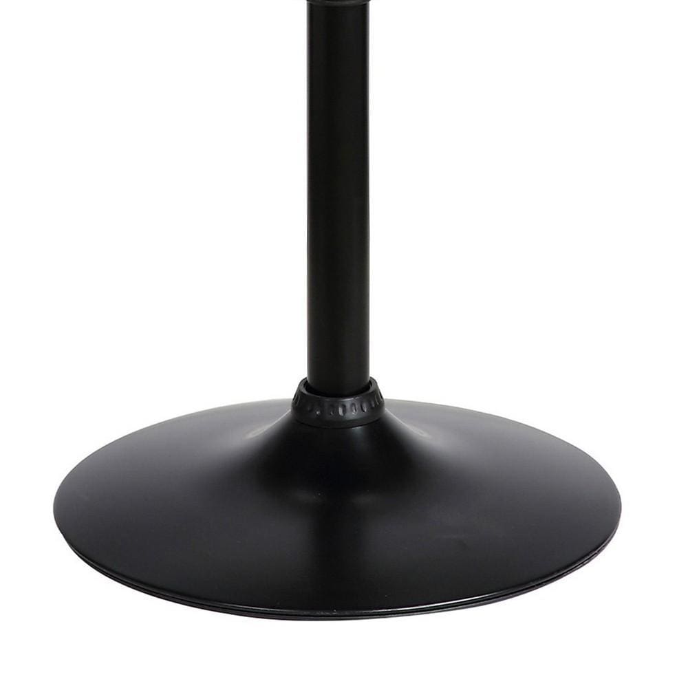 24 Inches Round Adjustable Pub Table with Metal Base Black By Casagear Home BM236681