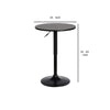 24 Inches Round Adjustable Pub Table with Metal Base Black By Casagear Home BM236681