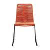 18.5 Inches Fishbone Weaved Metal Dining Chair Set of 2 Orange By Casagear Home BM236720