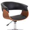 Curved Faux Leather Office Chair with Wooden Support and Star base Black - BM236946 By Casagear Home BM236946