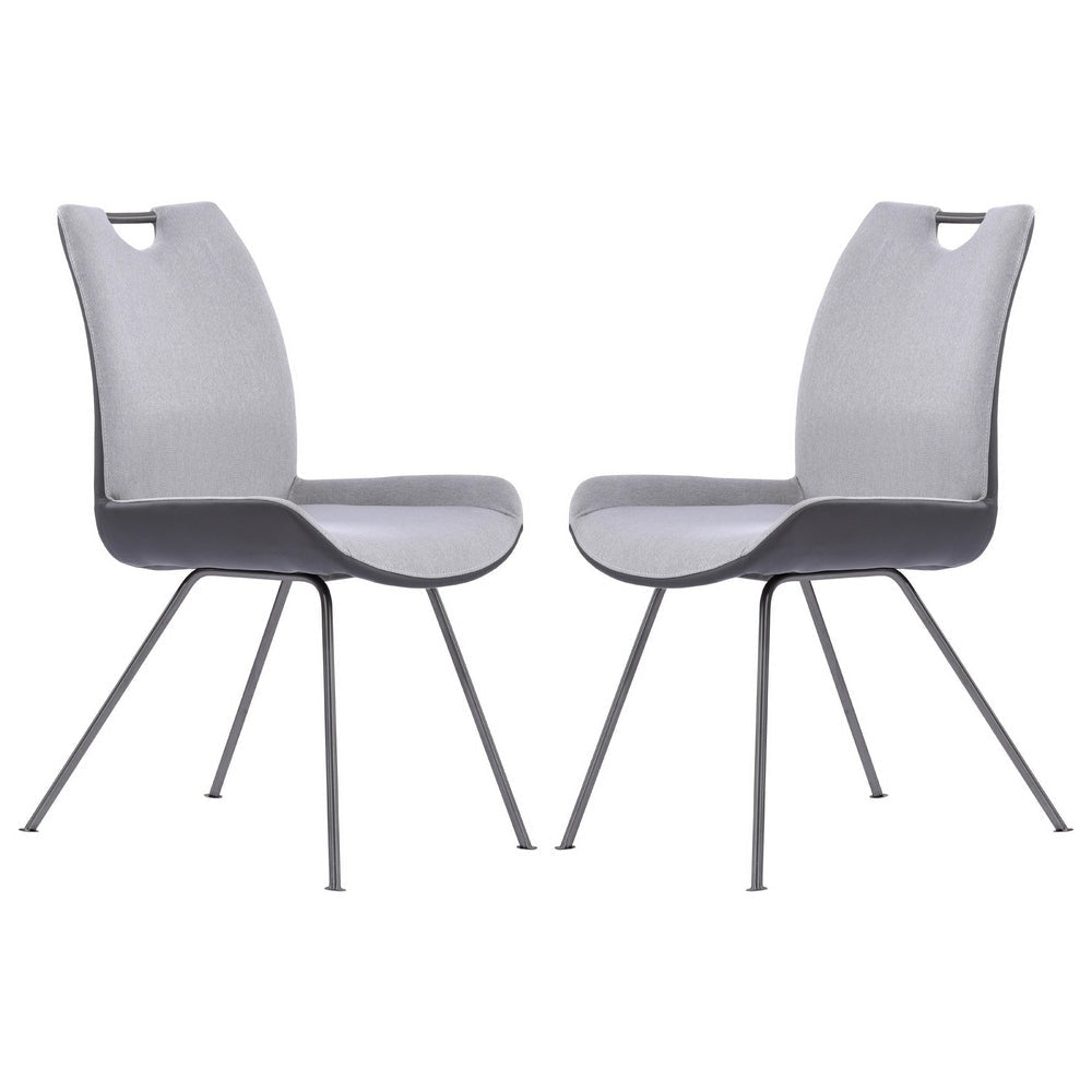 Curved Back Dining Chair with Bucket Design Seat, Set of 2, Gray - BM237187 By Casagear Home