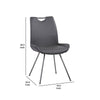 Curved Back Dining Chair with Bucket Design Seat Set of 2 Dark Gray - BM237188 By Casagear Home BM237188