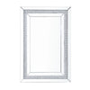 Rectangular Mirrored Wall Decor with Faux Crystals, Silver By Casagear Home