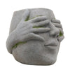 Resin Human Head Planter with Hands on Eyes Gray By Casagear Home BM238146