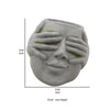 Resin Human Head Planter with Hands on Eyes Gray By Casagear Home BM238146