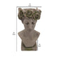 22 Inches Resin Lady Bust with Floral Designed Head Gray By Casagear Home BM238206