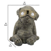 15 Inches Resin Slouching Dog Accent Decor with Solar Glasses Antique Gold By Casagear Home BM238228