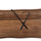 36 Inches Wall Clock with Faux Live Edge Design Brown and Silver - BM238388 By Casagear Home BM238388