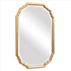 32 Inches Curved Design Wooden Vanity Mirror Gold By Casagear Home BM239363