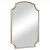 28 Inches Arched Top Accent Mirror with Concave Corners Gold By Casagear Home BM239365