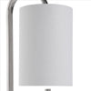 Stalk Design Floor Lamp with Oval Shape Metal Accent Silver By Casagear Home BM239401