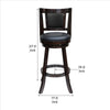 24 Inches Swivel Wooden Frame Counter Stool with Padded Back Dark Brown By Casagear Home BM239713