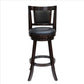 29 Inches Swivel Wooden Frame Counter Stool with Padded Back, Dark Brown By Casagear Home