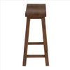 Saddle Design Wooden Counter Stool with Grain Details Brown By Casagear Home BM239725