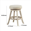 Wooden Swivel Counter Stool with Round Fabric Seat Gray By Casagear Home BM239735