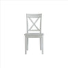 Wooden Dining Chair with X Shaped Back Set of 2 White By Casagear Home BM239757