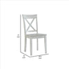 Wooden Dining Chair with X Shaped Back Set of 2 White By Casagear Home BM239757