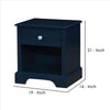 Transitional 1 Drawer Wooden Nightstand with Open Compartment Blue By Casagear Home BM239794