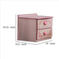 2 Drawer Wooden Nightstand with Heart Knob Pulls Pink By Casagear Home BM239802