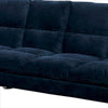 Futon Sofa with Tufted Padded Seating and Metal Legs Blue By Casagear Home BM239807