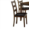 5 Piece Dining Table Set with Leatherette Seating Brown By Casagear Home BM239827