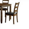 5 Piece Dining Table Set with Leatherette Seating Brown By Casagear Home BM239827