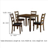 5 Piece Dining Table Set with Leatherette Seating Brown By Casagear Home BM239827