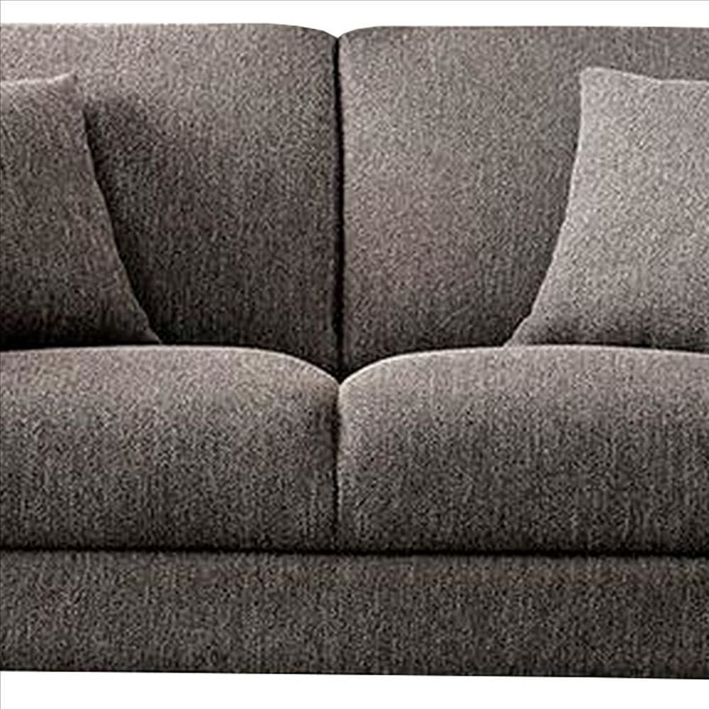 54 Inches Loveseat with Fabric Padded Seat and Metal Legs Gray By Casagear Home BM239845