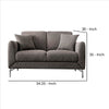 54 Inches Loveseat with Fabric Padded Seat and Metal Legs Gray By Casagear Home BM239845