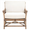 Rattan Frame Club Chair with Removable Seat and Back Cushions Brown By Casagear Home BM239935