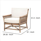 Rattan Frame Club Chair with Removable Seat and Back Cushions Brown By Casagear Home BM239935