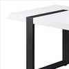 Two Tone Modern Coffee Table with Metal Legs White and Black By Casagear Home BM240038