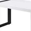 Two Tone Modern Coffee Table with Metal Legs White and Black By Casagear Home BM240038