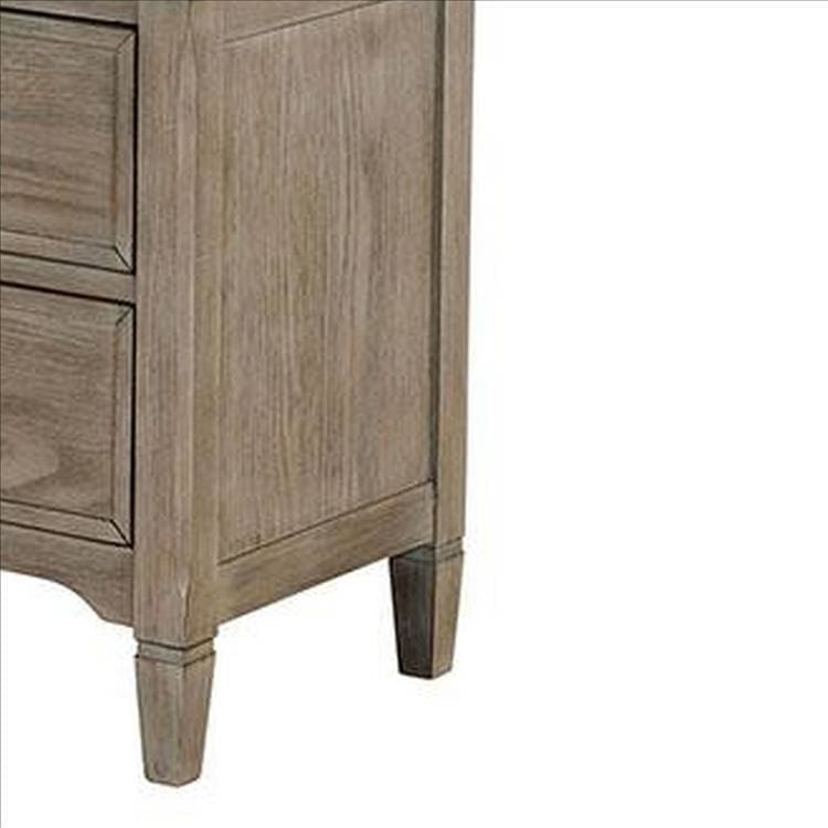 2 Drawer Wooden Nightstand with Round Knobs Gray By Casagear Home BM240048