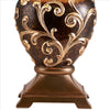 Table Lamp with Filigree Accent Base and Fabric Shade Brown By Casagear Home BM240299