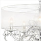 Ceiling Lamp with Hanging Crystals and Round Canopy Silver By Casagear Home BM240301