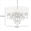 Ceiling Lamp with Hanging Crystals and Round Canopy Silver By Casagear Home BM240301