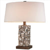 Table Lamp with Abstract Mirror Block Base, Bronze By Casagear Home