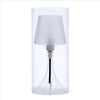 Hurricane Table Lamp with Frosted Glass Shade, Clear By Casagear Home