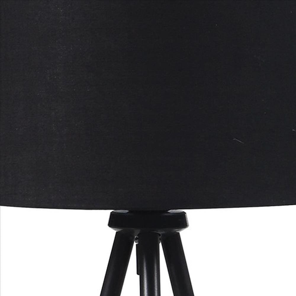 Table Lamp with Tripod Metal Base Black and Gold By Casagear Home BM240326