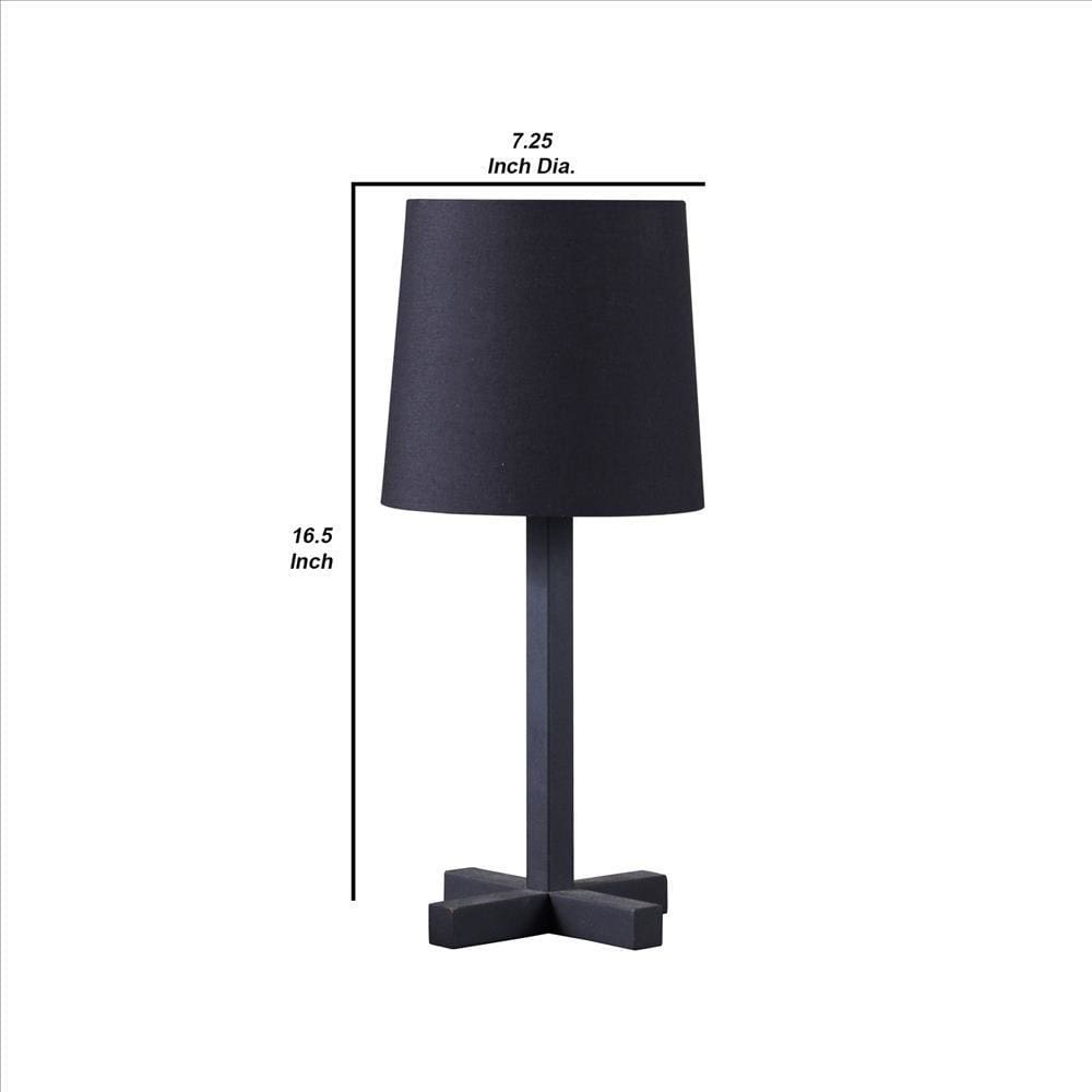 Table Lamp with Metal Cross Legged Base Black By Casagear Home BM240330