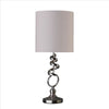 Table Lamp with Curved Abstract Metal Base, Silver By Casagear Home