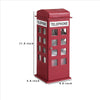 Telephone Booth Jewelry Box with 2 Drawers Burgundy Red By Casagear Home BM240353