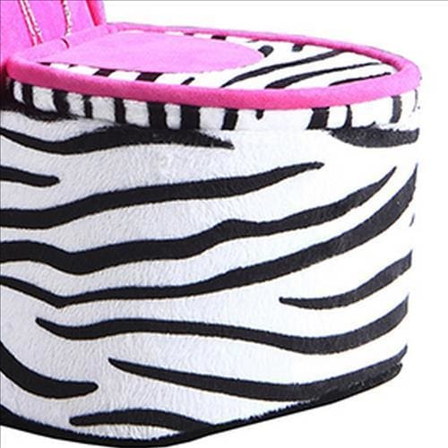 High Heel Zebra Shoe Jewelry Box with 3 Hooks Multicolor By Casagear Home BM240356